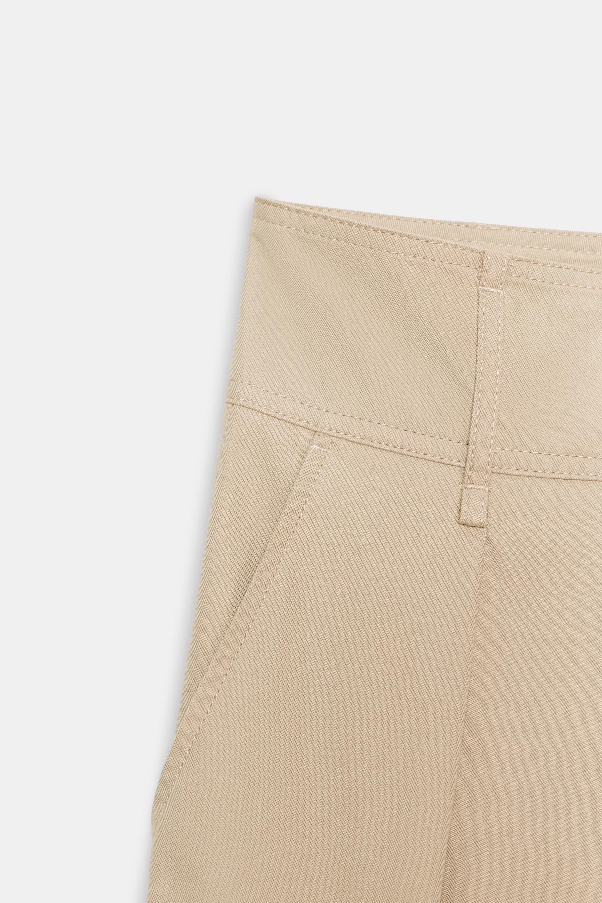 ADJUSTABLE HEM WIDE LEG PANTS